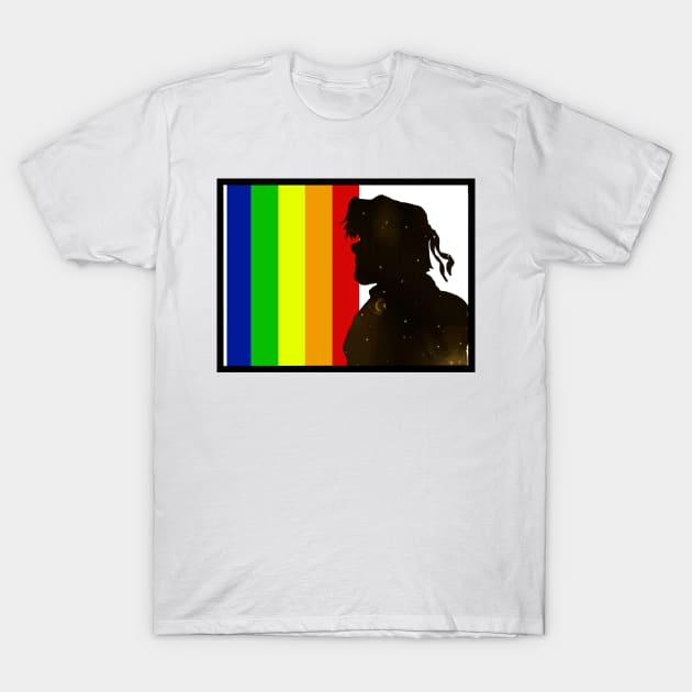 Galaxy Hunk Gay Pride T-Shirt by QZineArt